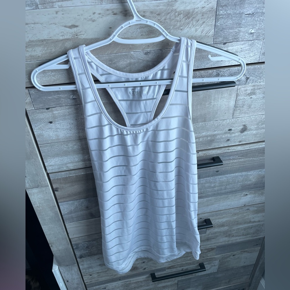 Zyia White Razor Back Top